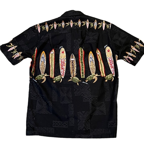 ROYAL HAWAIIAN CREATIONS button down short sleeve shirt small surfboard turtles - Picture 2 of 7